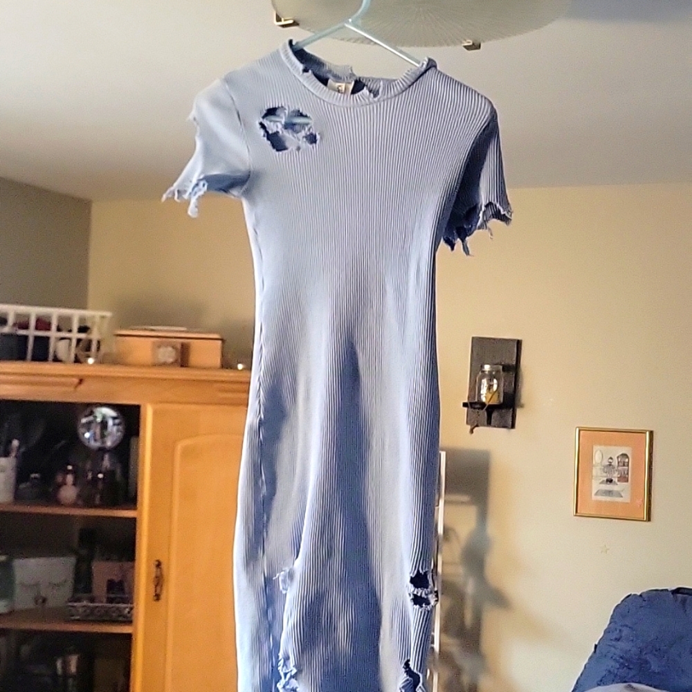 Distressed, bodycon dress